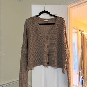 Altar'd State Taupe Button-Up Cardigan